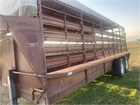 1991 20’ gooseneck cattle trailer, open top