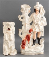 Staffordshire Man & Dog Ceramic Figure, 2