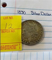 1830 Morgan Silver Dollar