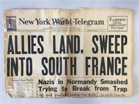 New York World - Telegram  1944  Newspaper