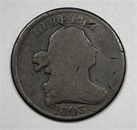 1803 Draped Bust Half Cent 1/2c Good G details