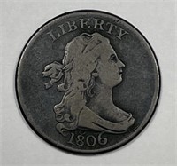 1806 Draped Bust Half Cent 1/2c Very Good VG det.