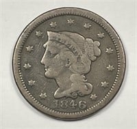 1846 Braided Hair Large Cent Very Good VG