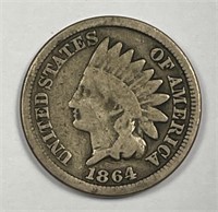 1864 Indian Head Cent CN Alloy Very Good VG