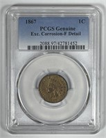 1867 Indian Head Cent PCGS Fine detail