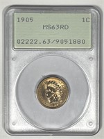 1905 Indian Head Cent Rattler PCGS MS63RD