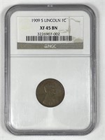 1909-S Lincoln Wheat Cent Extra Fine NGC XF45