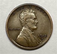 1912-D Lincoln Wheat Cent Extra Fine XF