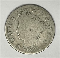 1886 Liberty Head Nickel About Good AG