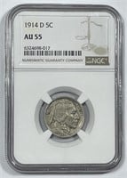 1914-D Buffalo Nickel NGC AU55