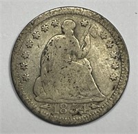 1854 Seated Liberty Silver Half Dime H10c Good G