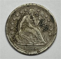 1856 Seated Liberty Silver Half Dime H10c VF+
