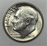 1949 Roosevelt Silver Dime Uncirculated BU