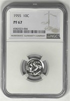 1955 Roosevelt Silver Dime Proof NGC PF67