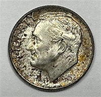 1958-D Roosevelt Silver Dime Mint Set Toned BU