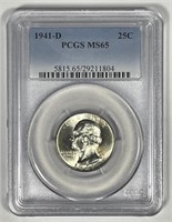 1941-D Washington Silver Quarter PCGS MS65