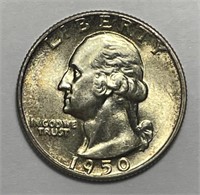 1950 Washington Silver Quarter Uncirculated BU