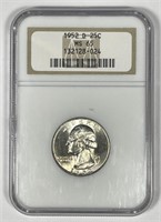 1952-D Washington Silver Quarter NGC MS65