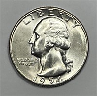 1954-S Washington Silver Quarter Uncirculated BU