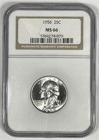1956 Washington Silver Quarter NGC MS66