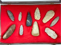 ASSORTED ARTIFACTS IN CASE
