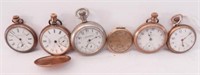 Lot #3058 - (6) gold plated pocket watches to
