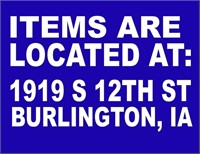 Items are at 1919 S 12th St, Burlington, IA