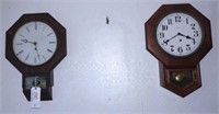 Lot #3082 - (2) antique Regulator wall clocks