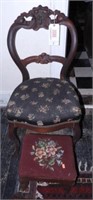 Lot #3086 - Victorian Highly carved upholstered