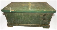 Lot #3120 - Antique single board document trunk