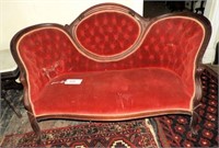 Lot #3128 - Victorian upholstered tufted back