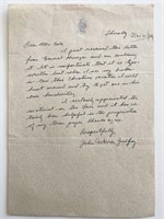 WWII UK Military John Warren Godfrey Signed Note
