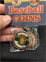 Vintage Baseball Coins in PKG. Ernie Banks/Torre