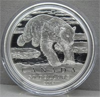 2014 Canadian Polar Bear Silver $50 Coin.