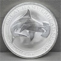 2015 1/2 Oz. Silver Australian Hammerhead Shark