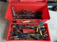 Red Plano toolbox w/ tools