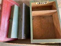 Empty bit boxes & wood box