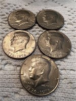 5 - bicentennial half dollars 1976