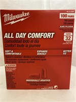 (16x bid)Milwaukee 100ct Ear Plugs Box