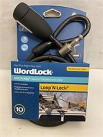 (3x bid)WordLock Match Key Loop N' Lock Cable Lock