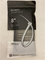 (62x bid)Eveo 8" Heavy Duty Zip Ties 100ct Pack