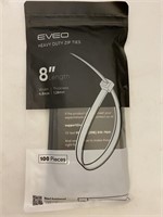 (5x bid)Eveo 8" Heavy Duty Zip Ties 100ct Pack