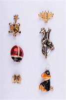 Vintage Designer Jewelry Brooches (6) Figural