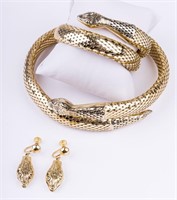 Vintage Whiting & Davis Snake Jewelry Set