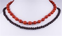 Vintage Coral & Garnet Beaded Necklaces