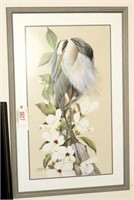 Lot #3617 - Framed Great Blue Heron Print S/N