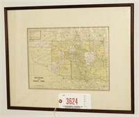 Lot #3624 - Framed and matted Map of Oklahoma