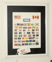 Lot #3627 - Framed print of state flags 19” x 24"