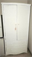 Lot #3630 - White wicker two door over two