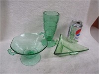 Green Depression Glass Lot